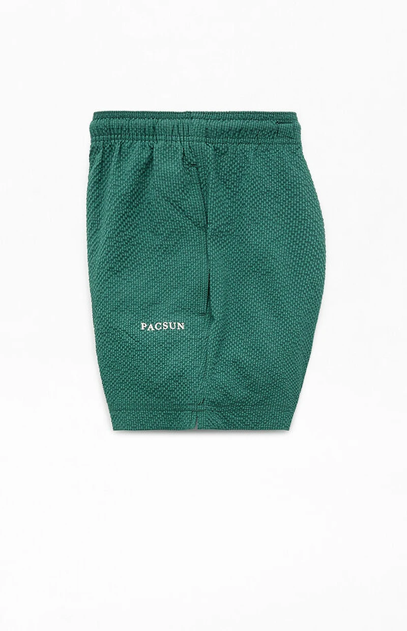 Pacsun Green Seersucker 4.5" Swim Trunks