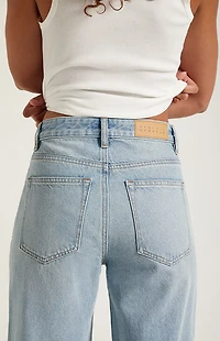 Pacsun Madison High Waisted Girlfriend Jeans Light Blue