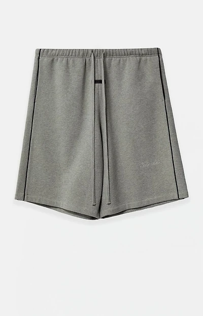 Fear of God ESSENTIALS Concrete Heather & Black Basketball Fleece Sweat Short