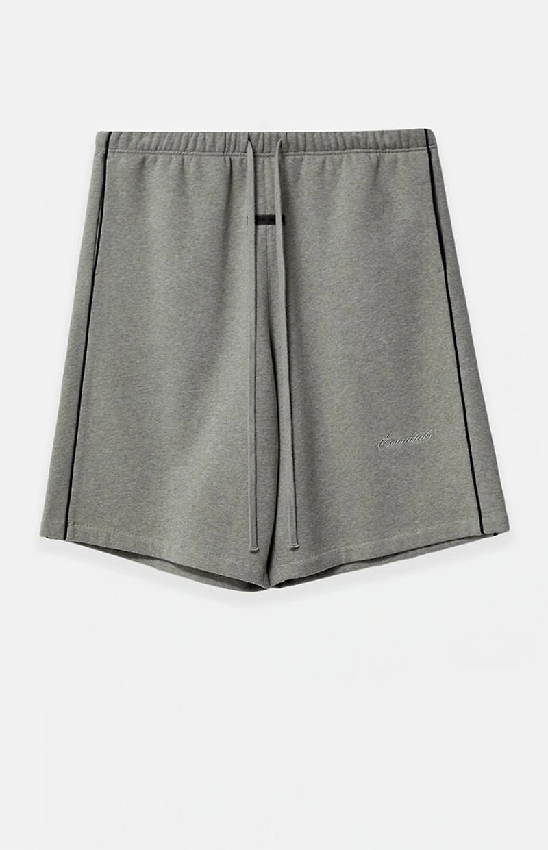 Fear of God ESSENTIALS Concrete Heather & Black Basketball Fleece Sweat Short