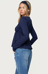 Edikted Kenzie Long Sleeve Babydoll Top