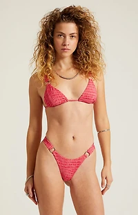 Third Charm Snake Crystal Tall Triangle Bikini Top