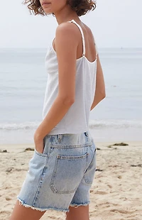 John Galt Light Blue Tiffany Contrast Tank Top