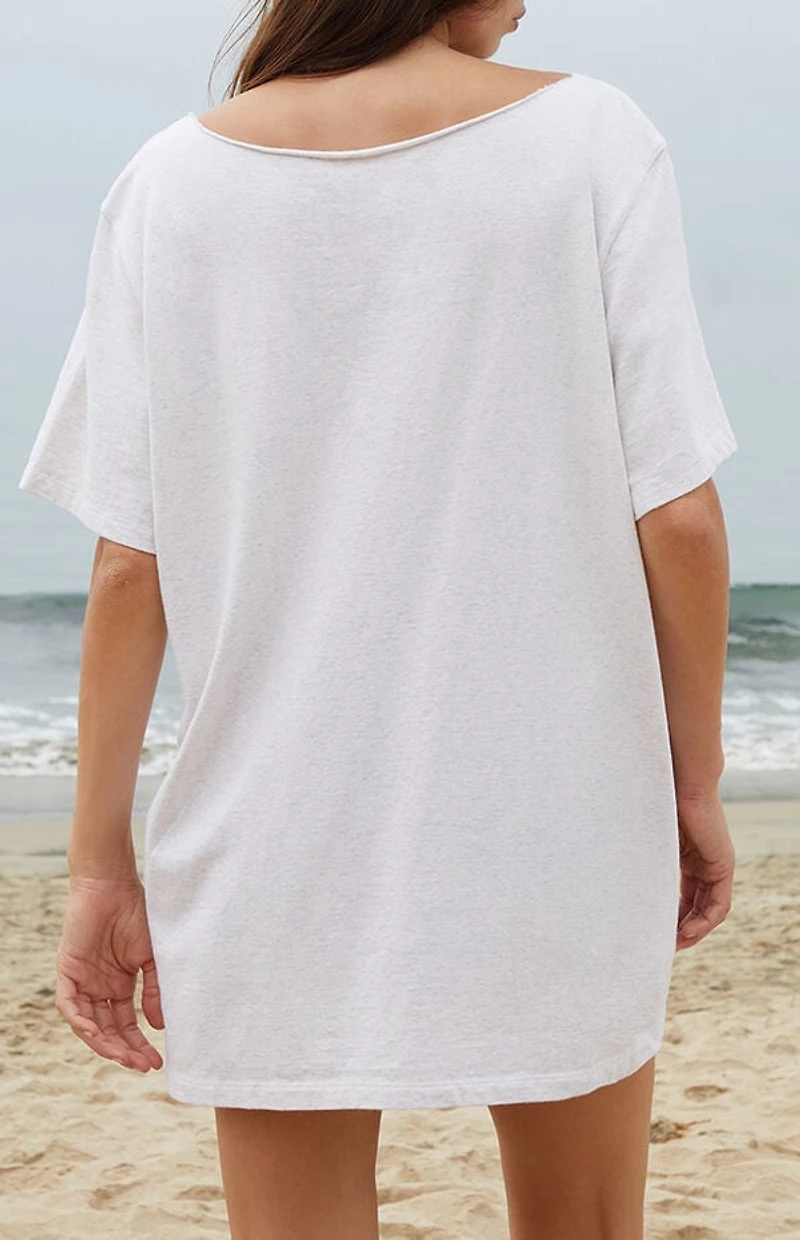 John Galt Light Gray Penelope 84 Off-The-Shoulder Oversized Top