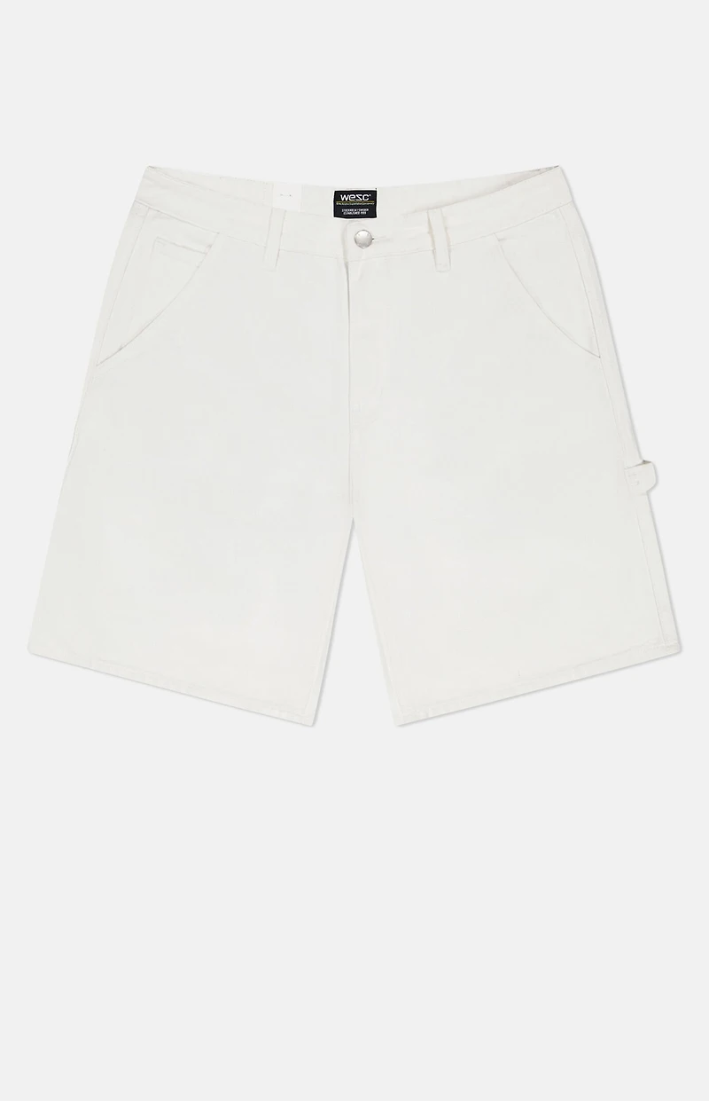 WeSC White Carpenter Baggy Shorts