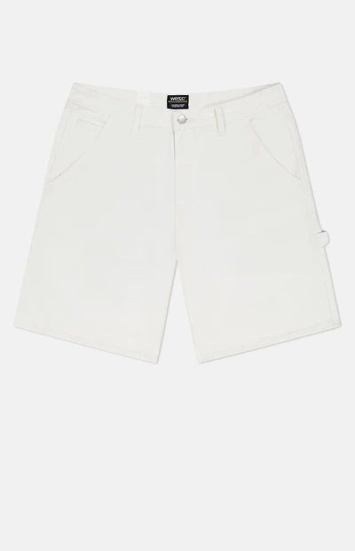 WeSC White Carpenter Baggy Shorts