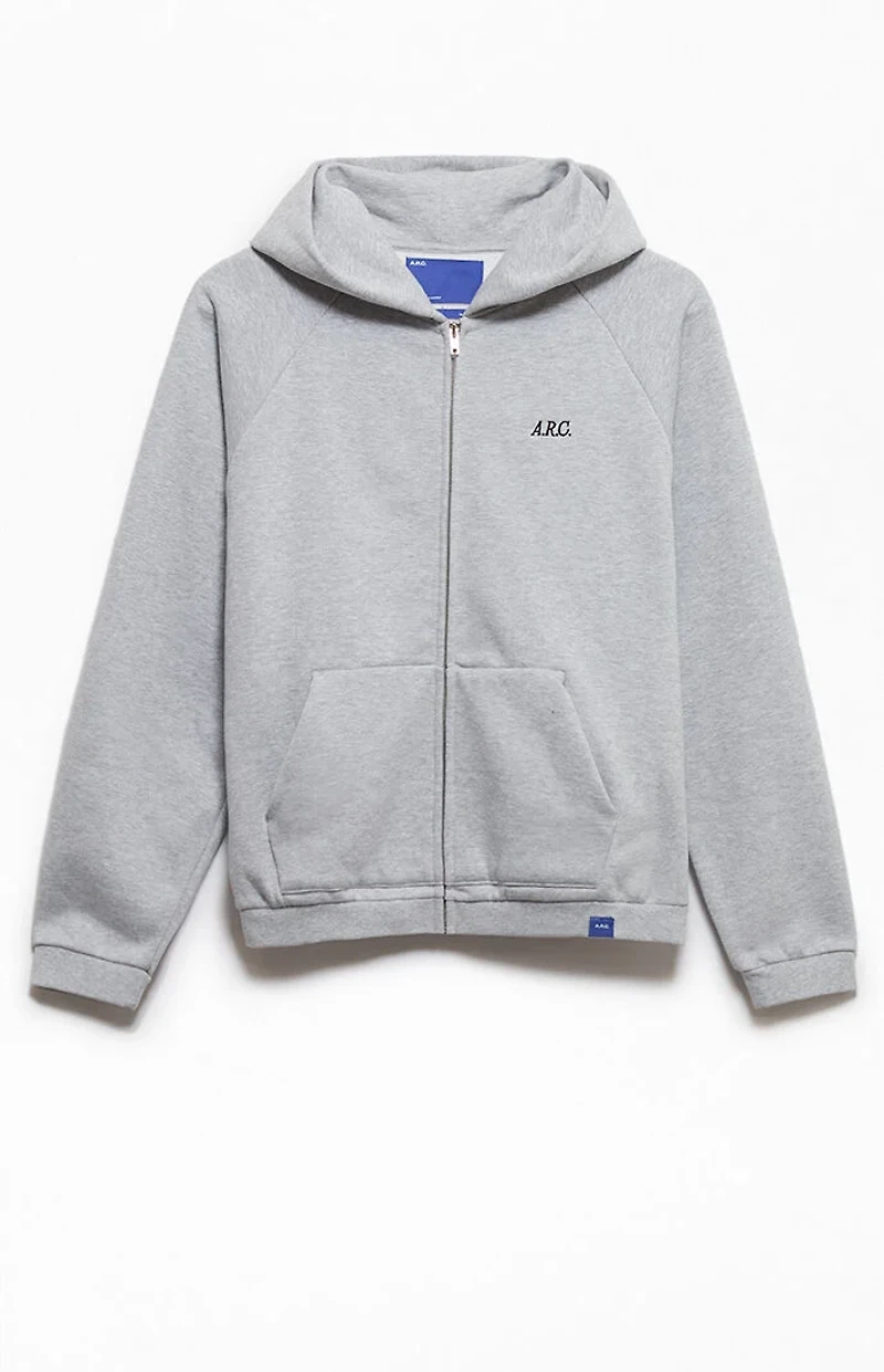 A.R.C. Heather Grey Heavyweight Standard Zip Hoodie