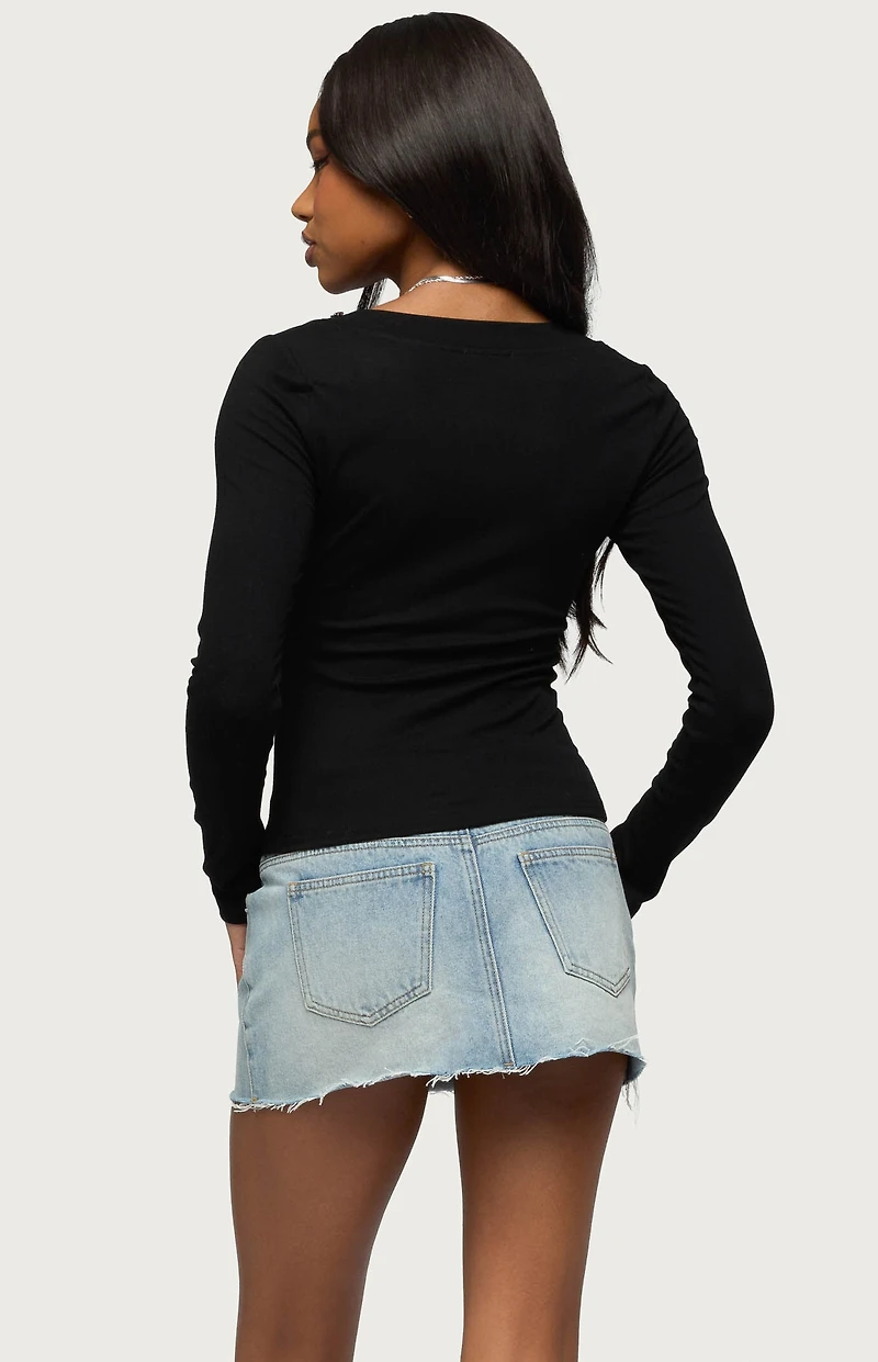 Edikted Rossie Stud and Button Top