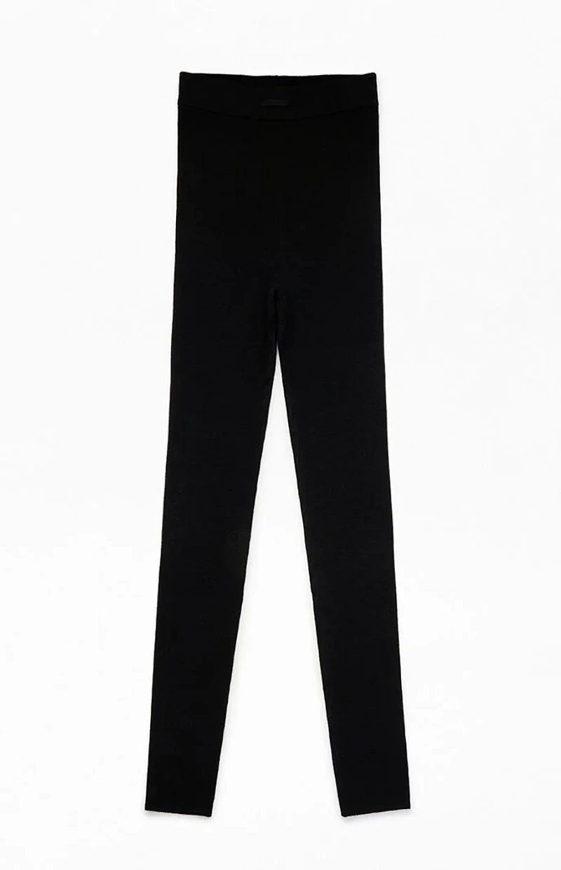 Fear of God ESSENTIALS Women's Vintage Black Ribbed Knit Leggings