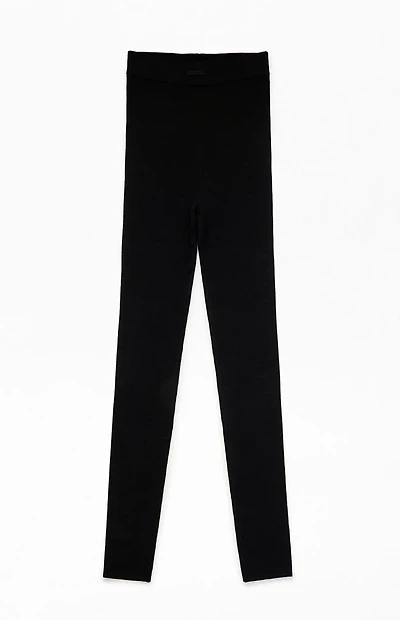 Fear of God ESSENTIALS Women's Vintage Black Ribbed Knit Leggings