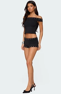 Edikted Neriah Grommet Micro Shorts