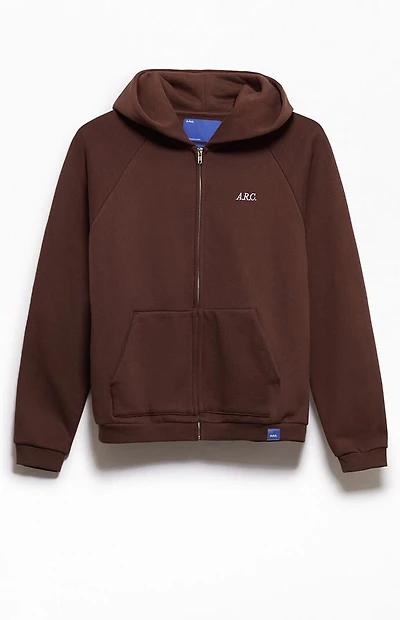 A.R.C. Brown Heavyweight Standard Zip Hoodie