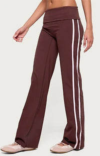 Edikted Anica Stripey Mid Rise Fold Over Pants