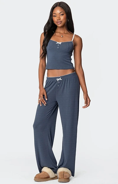 Edikted Kleo Pointelle Henley Tank Top
