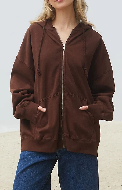 John Galt Christy Full Zip Oversized Hoodie