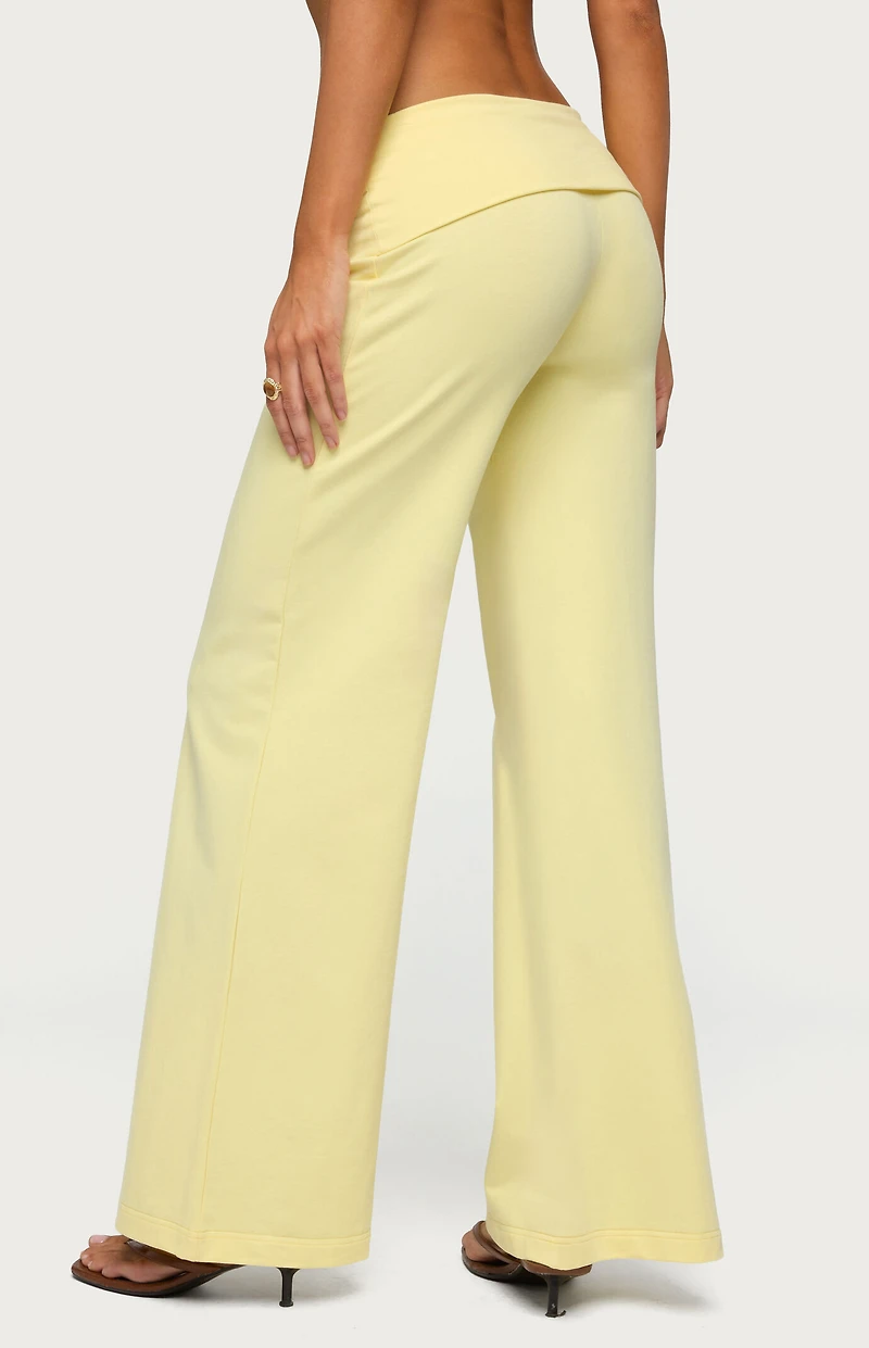 Edikted Wide Leg Foldover Pants