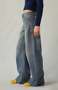 Pacsun Remi Baggy Barrel Jeans Dart Dark Indigo