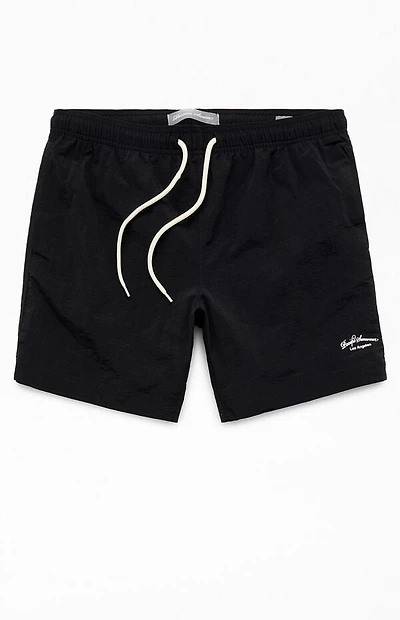 Pacsun Black Solid Collegiate 6.5" Swim Trunks