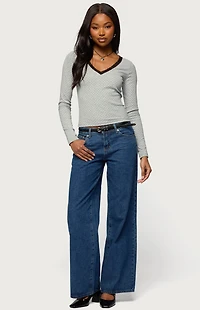 Edikted Morah Lacey Polka Dot Top