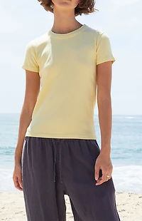 John Galt Yellow Hailie Short Sleeve Top