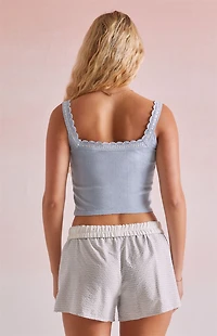 Beverly and Beck Ribbon Trim Scoop Neck Tank Top