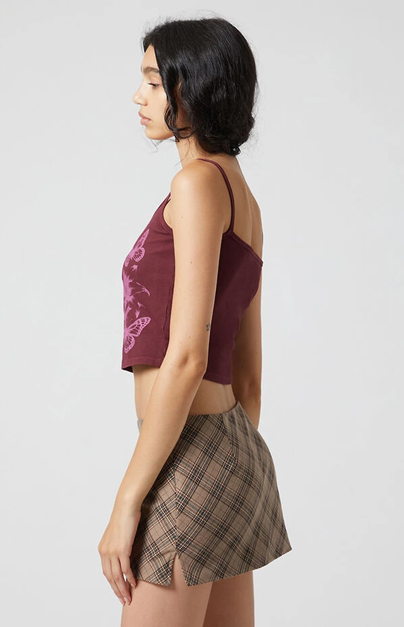 Beverly and Beck Butterfly Flower Cropped Tank Top