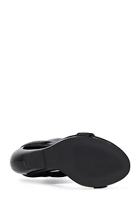 AZALEA WANG Women's Black Dumisani Wedge Sandals