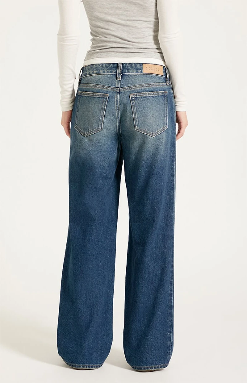 Pacsun Zoe Low Rise Girlfriend Jeans Medium Indigo