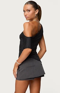 Edikted Katana Asymmetric Off Shoulder Top