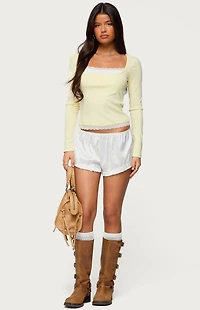 Edikted Joana Layered Lacey Henley Top