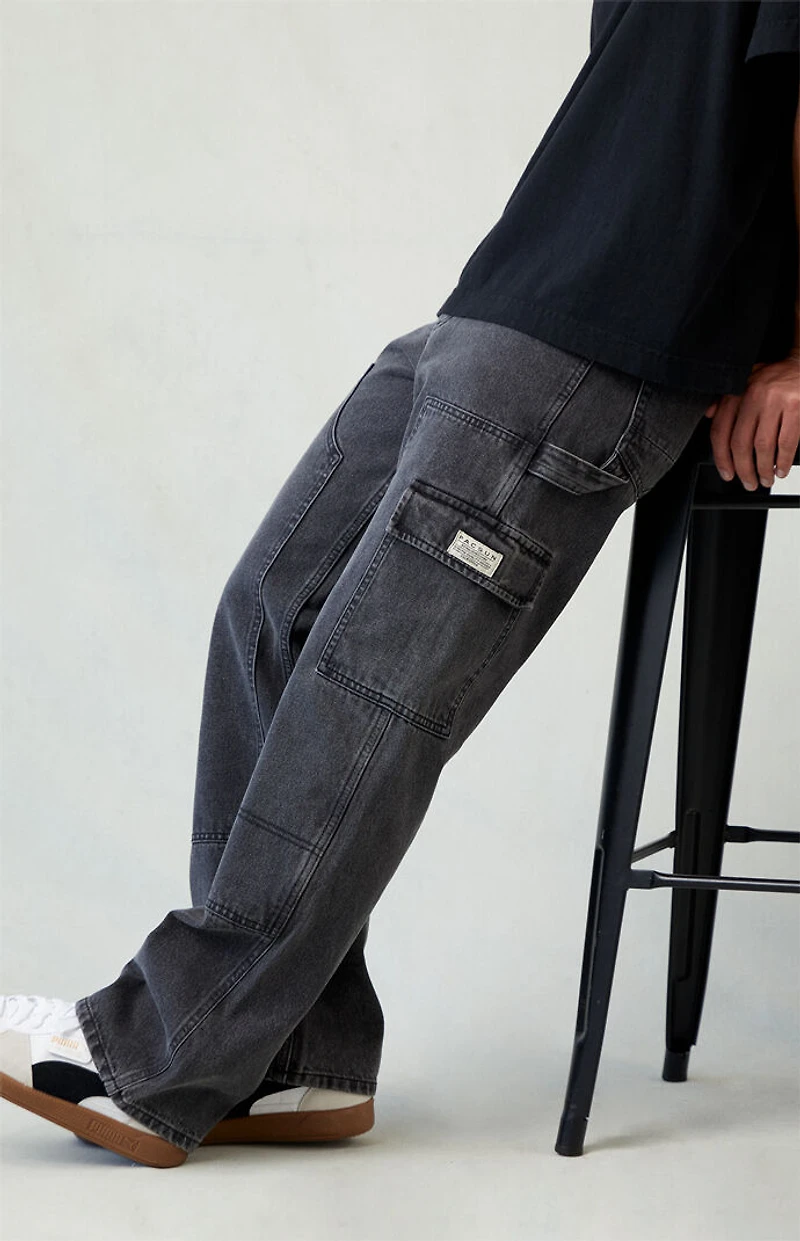 Pacsun Dylan Baggy Jeans Cargo Carpenter Faded Black