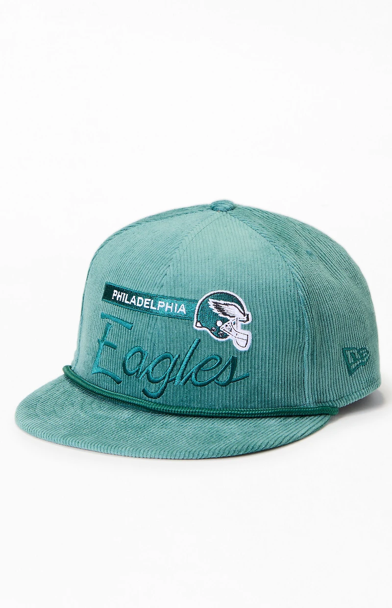 New Era Green Philadelphia Eagles 9FIFTY Corduroy Rope Trim Snapback Hat