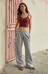 John Galt Burgundy Beyonca Cropped Tank Top