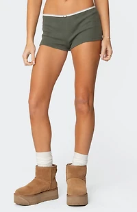 Edikted Georgina Low Rise Waffle Shorts