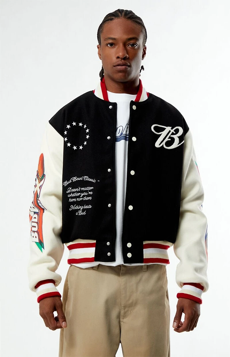 Budweiser Bud Bowl Black Varsity Jacket