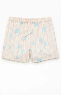 Pacsun Muted Garden Striped Seersucker 4.5" Swim Trunks
