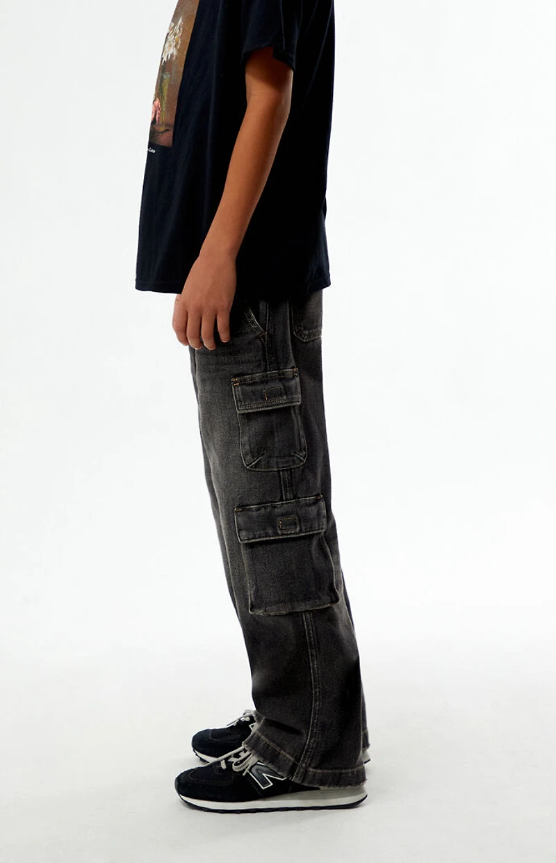Pacsun Kids Cargo Baggy Jeans Black