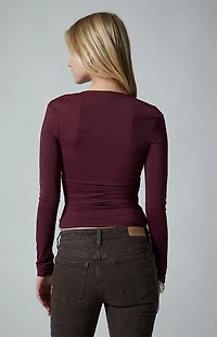 Third Charm Natalia Shell Button Long Sleeve Top