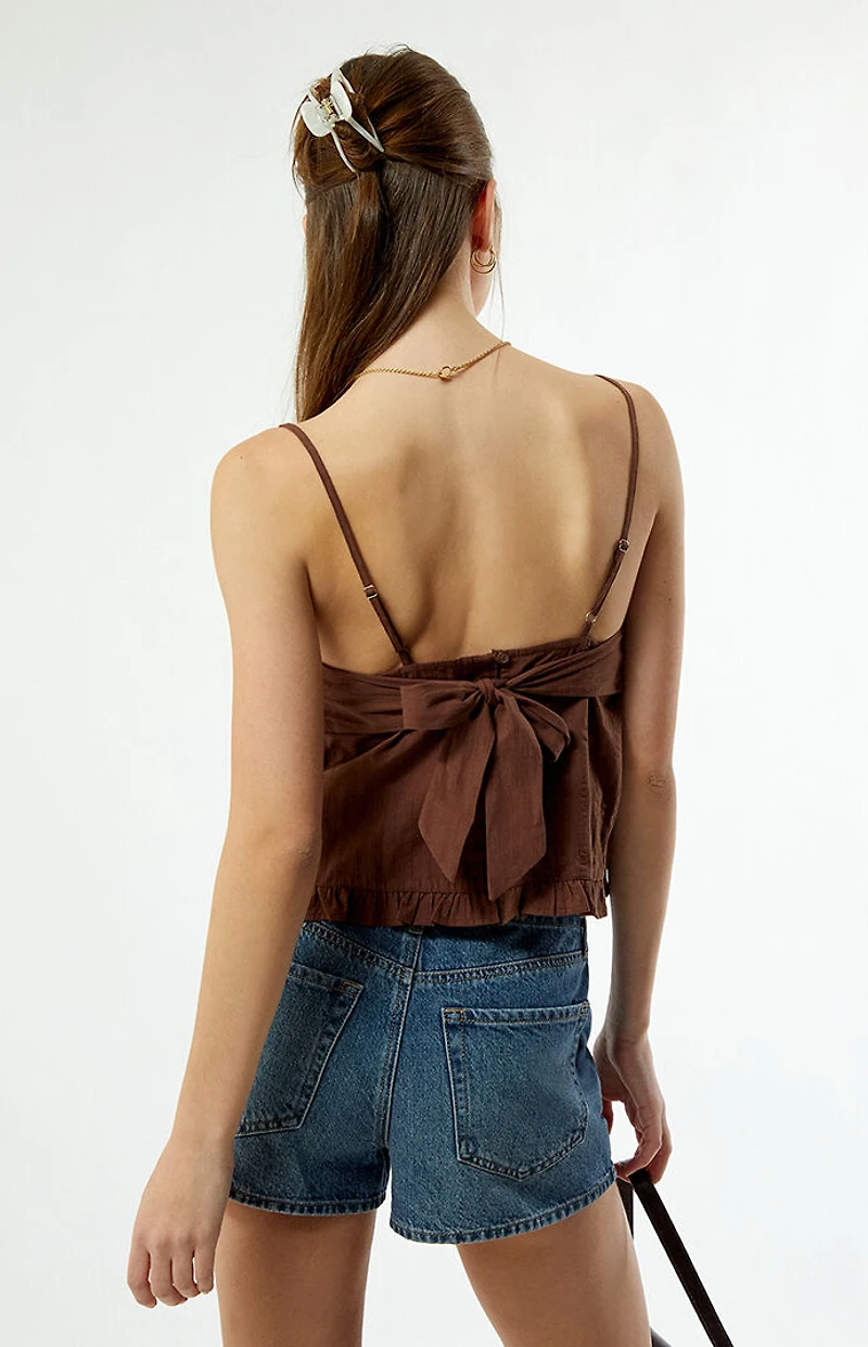 Your Favorite Embroidered Tie Back Babydoll Top