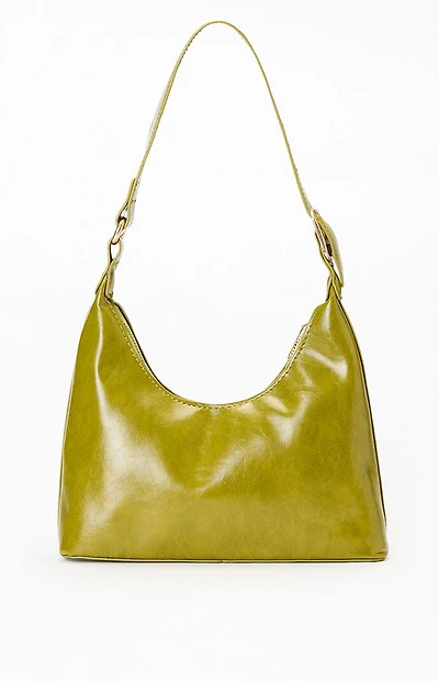 Pacsun Paige Green Faux Leather Shoulder Bag