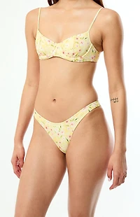 Pacsun Yellow Floral Rae High Cut Bikini Bottom