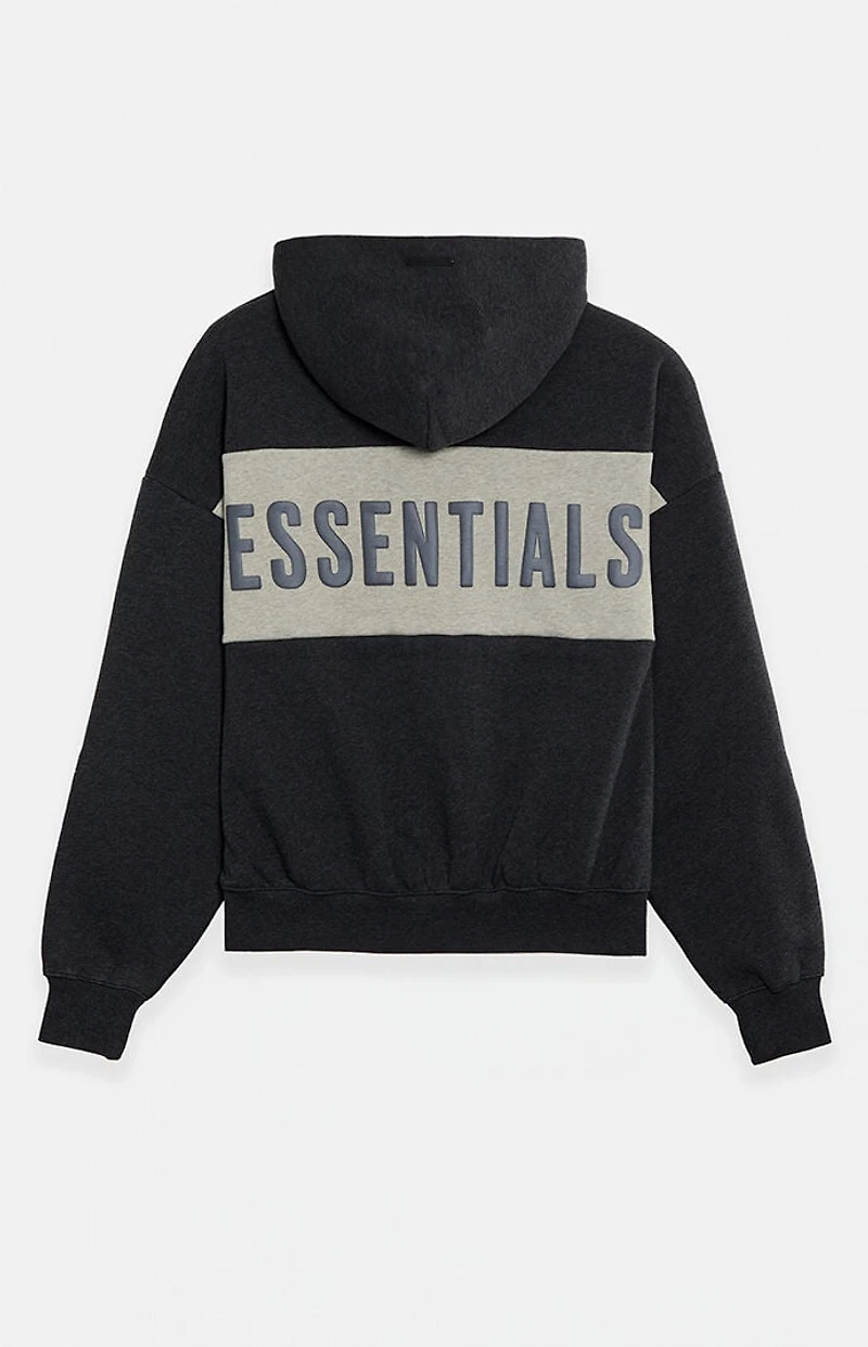 Fear of God ESSENTIALS Iron Grey Heather Paneled Cropped Relaxed Hoodie
