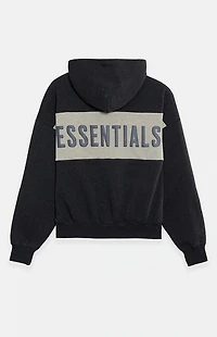 Fear of God ESSENTIALS Iron Grey Heather Paneled Cropped Relaxed Hoodie
