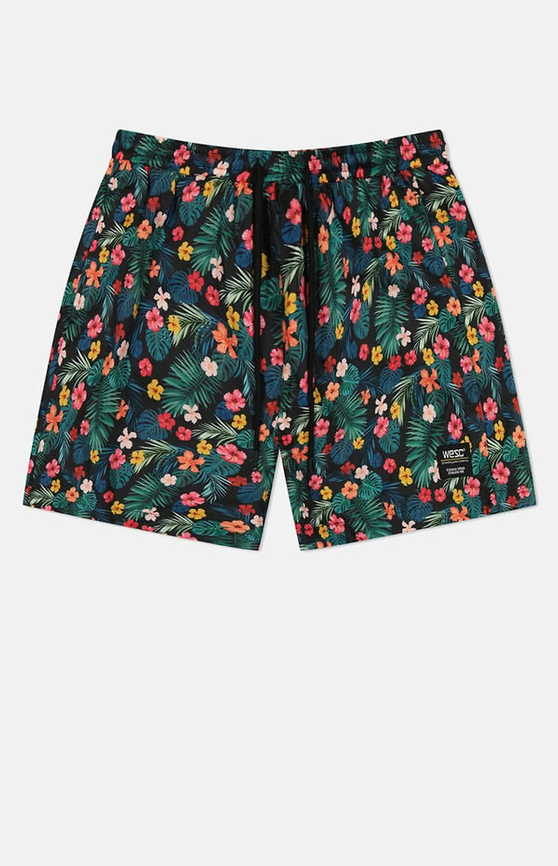 WeSC America Inc Zack Monstera Flowers 5" Swim Trunks