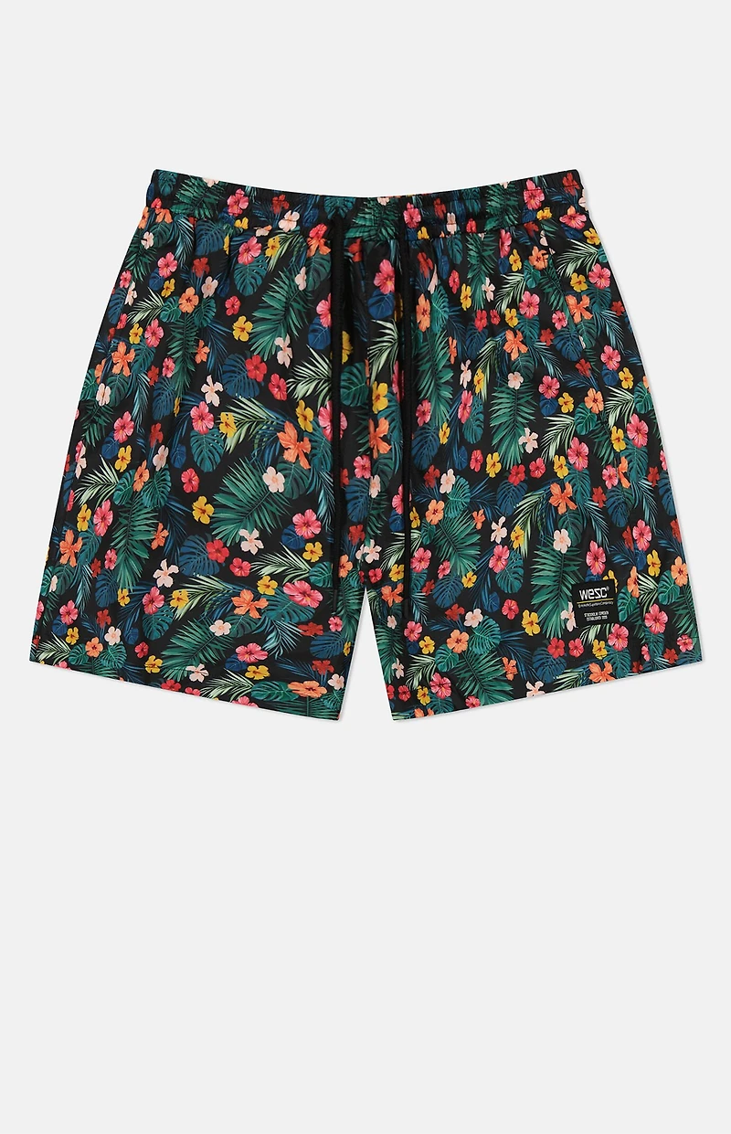 WeSC Zack Monstera Flowers 5" Swim Trunks
