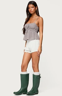 Edikted Zahara Gingham Babydoll Top