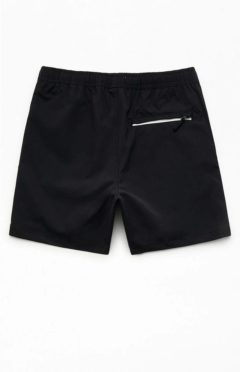 Pacsun Jet Black Chambray 6" Swim Trunks