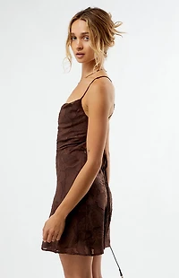 Your Favorite Rose Floral Satin Mini Dress