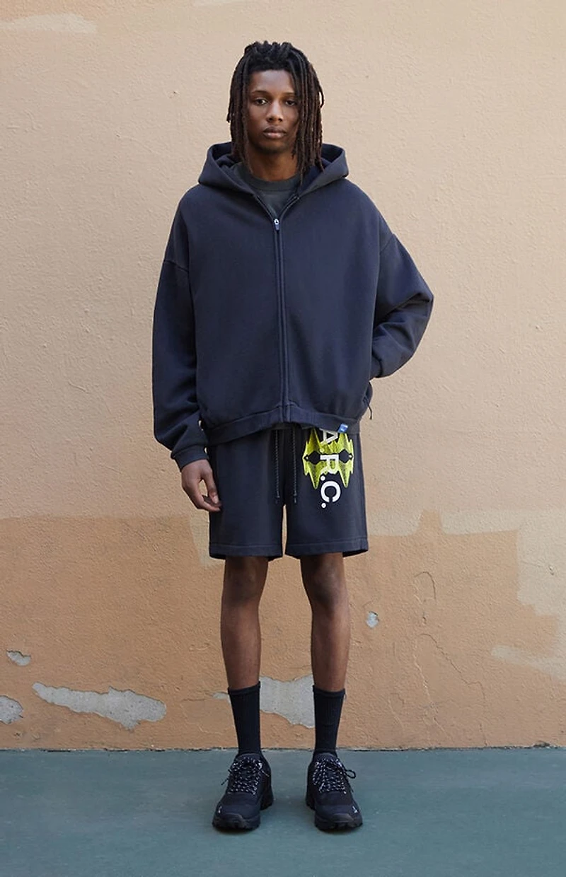 A.R.C. Black Vintage Wash Heavyweight Fleece Sweat Shorts