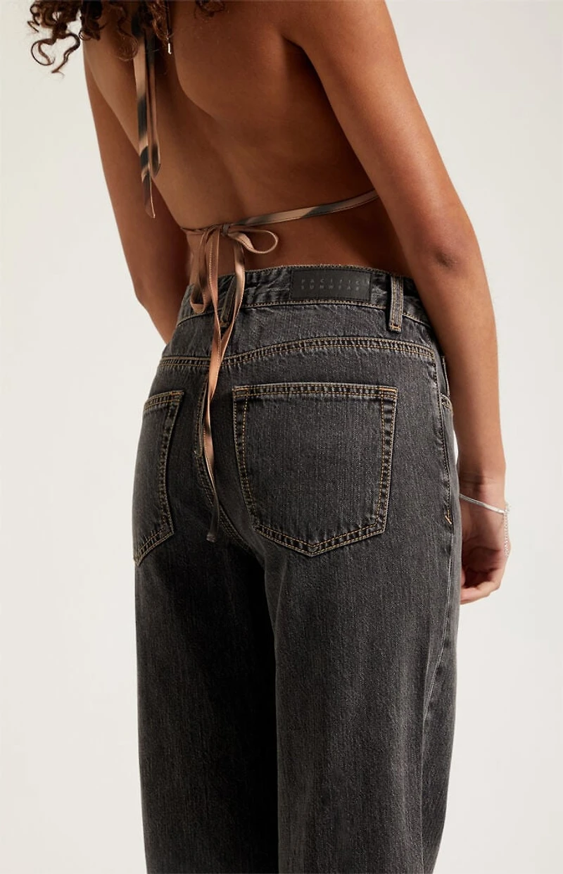 Pacsun Madison High Waisted Girlfriend Jeans Washed Black